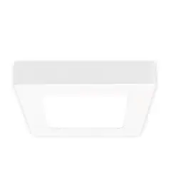 DEMASLED - Foco LED Cuadrado Borde Blanco Sobrepuesto 12X12Cm 6W Luz Cálida