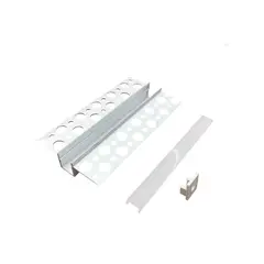DEMASLED - Perfil de Aluminio con Alas para EMBUTIR 11x14mm Cover Opal 2m