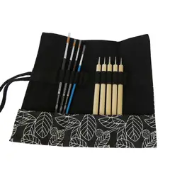 CREA TALLER - Estuche rollo pinceles y puntillismo de madera