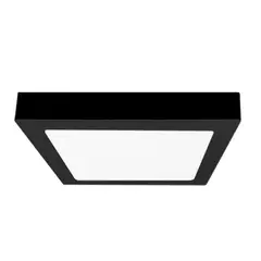 DEMASLED - Foco LED Cuadrado Borde Negro Sobrepuesto 30x30Cm 24W Blanco Frio