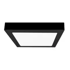 DEMASLED - Foco LED Cuadrado Borde Negro Sobrepuesto 30cmx30Cm 24W Blanco Cálido