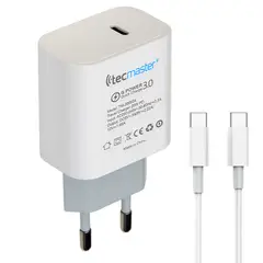 TECMASTER - Cargador Type-C Power Delivery 20W SEC TM-200524 - Blanco