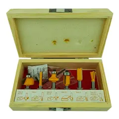 GENERICO - Set Fresas Madera 6 Piezas 1/4 Tupi Router Fresadora Toolmak
