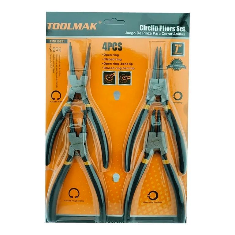 Juego/set/kit De Alicates Sacaseguros 7 Pulgadas Toolmak a $11.990
