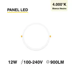 DEMASLED - Foco LED redondo blanco Embutido de 17cm 12W Blanco Neutro