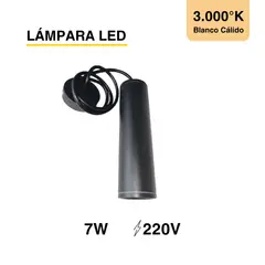 DEMASLED - Lámpara Colgante Suspendida 7W Tubular Cilíndrica Luz Cálida 7w