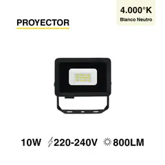DEMASLED - Foco LED Exterior Proyector de área SEC IP65 10W Blanco Neutro 220V