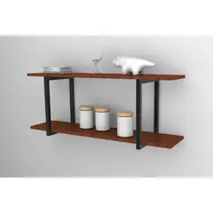 BRASFORMA - REPISA FLOTANTE INDUSTRIAL 2 TABLAS 90x35X24cm CAFE
