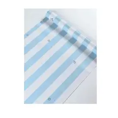 GENERICO - Papel Mural Autoadhesivo Rollo 10mt X 60cm Franjas Celeste Estrella.