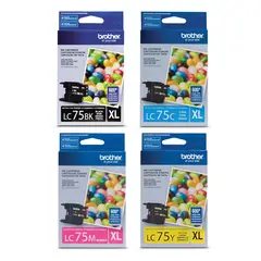 BROTHER - 4 Tintas LC75 XL Genuinas ImpreJ280j425j625j591j6710