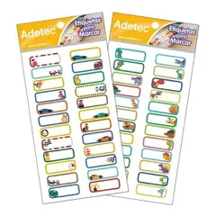 ADETEC - 24 Etiquetas Escolar Para Marcar Útiles Niño 1 Hj