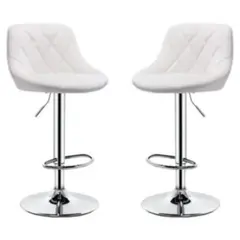 ARTIHOGAR - Pack Sillas Bar Taburete Ecocuero Elliot Blanca