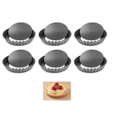 Pasteleria - Pack 6 Moldes Tartaleta Desmontable Tarta Individual 10,5cm