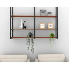 BRASFORMA - Repisa Tipo Industrial 3 Tablas - 120x20cm - CAFE -
