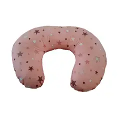 GENERICO - Cojín Lactancia - Palo Rosa Estrellas con Palo Rosa Liso