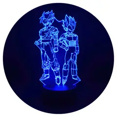 3DILUTION - Lámpara 3d ilusión Goku x Vegeta Base Negra