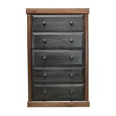 MUEBLES DURAN - Cajonera Sofia 5 Cajones color chocolate.