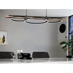 EGLO - Lámpara Colgante Led Boyal Negro Marrón Rústico 16W IP20 Cod99624