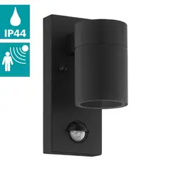 EGLO - Lámpara Apliqué Riga Acero Negro L65 H165 GU10 1X3W IP44 cod99571