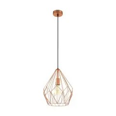 EGLO - Lámpara Colgante Carlton Acero Cobre E27 1X60W Cod49258