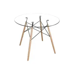 CORI CORI - Mesa de Comedor Eames Redonda - 120cms VIDRIO
