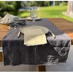 PUROLINO - Camino de Mesa Rústico 50x150 Gris