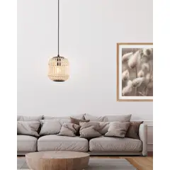 EGLO - Lámpara Colgante E27 Bordesley Negro 43231