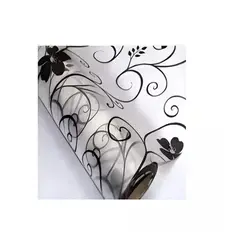GENERICO - Vinilo Para Ventana 1 Rollo 2mt X 45cm Diseño Flor Negra