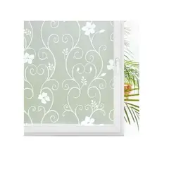 GENERICO - Vinilo Para Ventana 1 Rollo 2mt X 45cm Diseño Flores Blancas