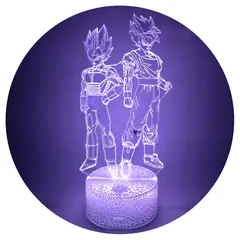 3DILUTION - Lámpara 3d ilusión Goku x Vegeta Base Agrietada