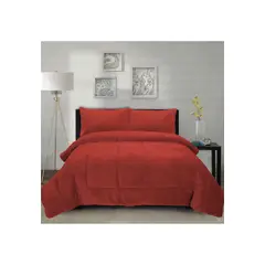 CHANTILLY - Cubrecama Coral Termico 1.5P Color Rojo Italiano