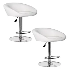 ARTIHOGAR - Pack Sillas Bar Taburete Ecocuero Americana Blanca