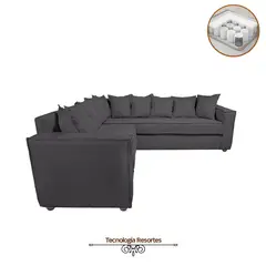 SITIAL HOME - Sofá Seccional Romeo para Living Color Gris Marengo Full Confort