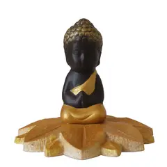 CREA TALLER - Buda Flor de loto decorativo de cerámica y madera