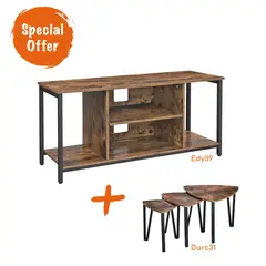 VASAGLE - Rack Smart TV y 3 Mesas Nido - Combo 004