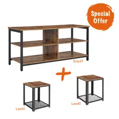 VASAGLE - Rack Smart TV y 2 Mesas Auxiliares - Combo 007