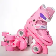 FROM MEIGGS - Patines 4 Ruedas extensible de Niña Rosado Talla 26 a 29