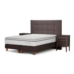 ROSEN - Cama Euro. Classique+ 2 Plazas Con Muebles Issey Visón