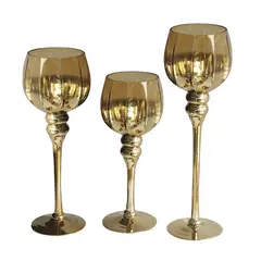 MSA MUEBLES SANTA ANA - JUEGO 3 COPAS PREMIUM GOLD (13 x 13 x 40-35-30 cm)