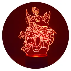 3DILUTION - Lámpara Ilusión 3d Tai y Greymon Digimon Base Negra