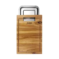 GENERICO - Tabla de Madera Acacia con Bandeja de Acero Wayu