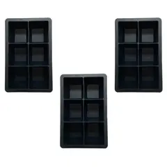 GENERICO - Pack 3 Cubetas de 6 Hielos XL silicona- Wayu