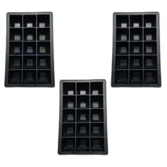 GENERICO - Pack 3 Cubetas de Silicona 15 Hielos- Wayu