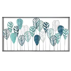 MSA MUEBLES SANTA ANA - METAL WALL DECOR CRIBEAN LEAF (135 x 6.5 x 68 cms)