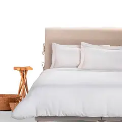 ROSEN - Funda Plumón Lino Pure Liso 2 Plazas Blanco