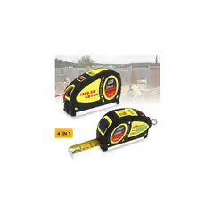 GENERICO - Nivel Laser 4 En 1 Huincha 5.5m 2 Lineas Multifuncion Angulo / 262142