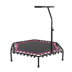 21K SPORTS - Trampolin Fitness Hexagonal Con Mango Soporte 115CM Rojo