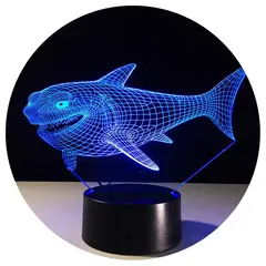 3DILUTION - Lámpara Led 3d Tiburon Base Negra