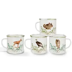 GENERICO - Pack de 4 tazones enlozados Animales chilenos