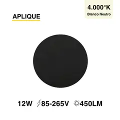 DEMASLED - Aplique de Pared para Exteriores Circular 12W